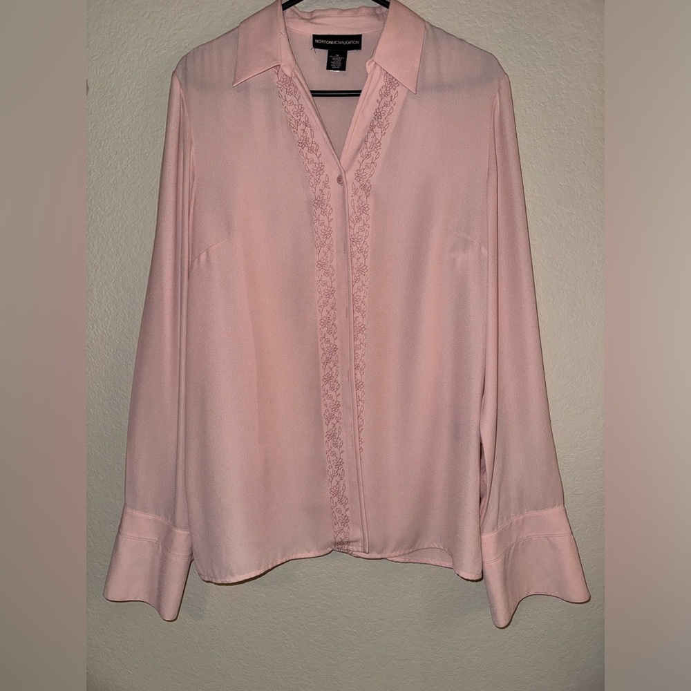VINTAGE PINK BUTTON UP